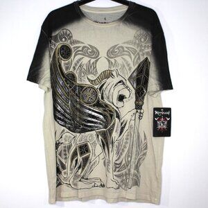 Konquest Mens Large Y2K Style Studded T-Shirt NEW A1575